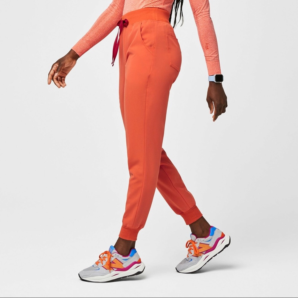 Figs Limited Edition Sunset Orange High Waisted Zamora Joggers - M